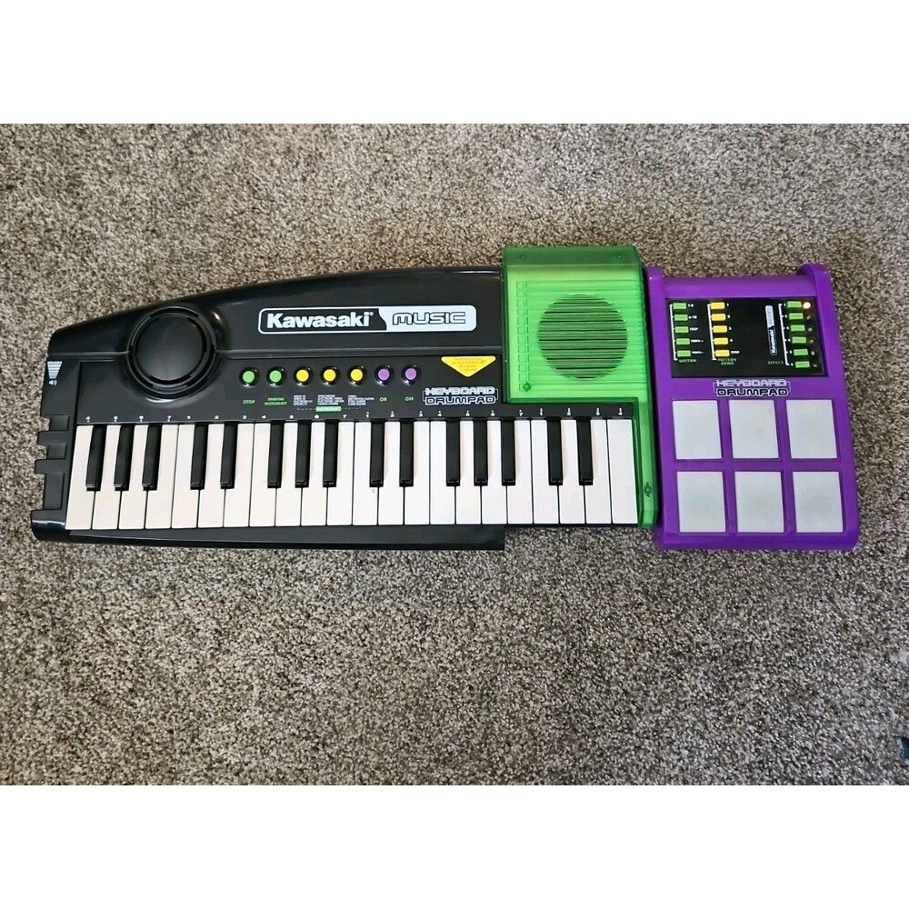 Kawasaki Electronic Keyboard W/ Drum Pad DSI Electronics 57843 TESTED  Y2K